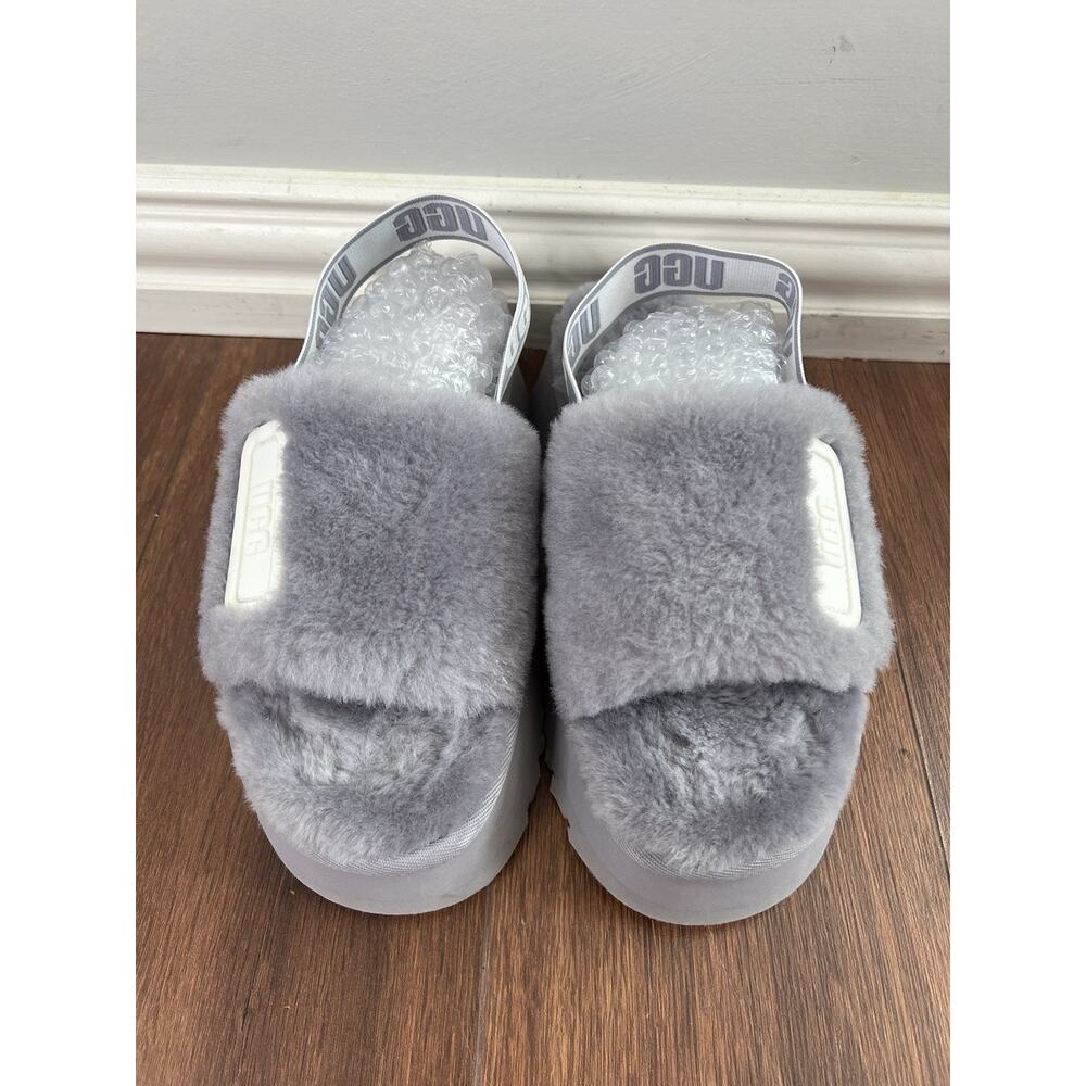 UGG Soft Amethyst Plush Shearling Disco Platform Cozy Slide Sandals - Picture 3 of 11